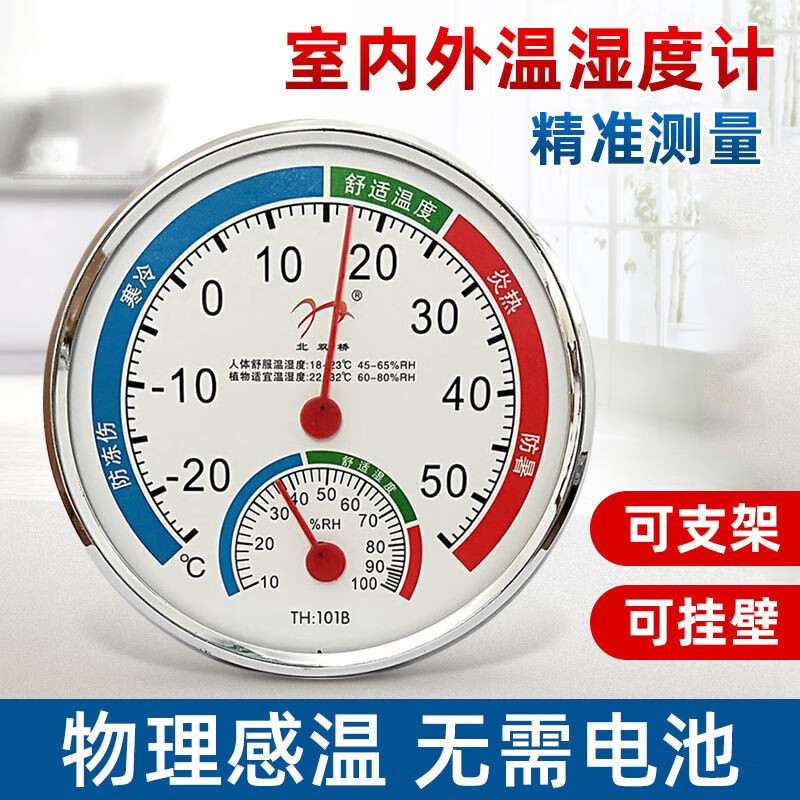 橦画莳  大号室内温湿度计家用温湿度计高精度可壁挂 1个(颜色随机发)
