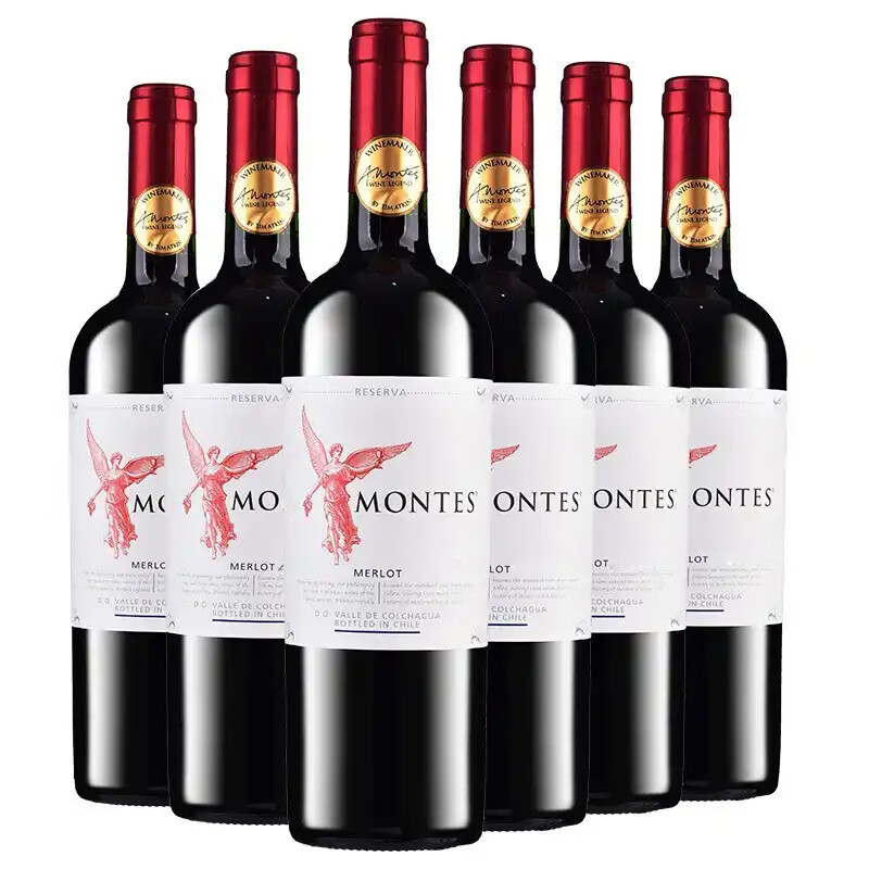 MONTES蒙特斯红天使珍藏梅洛干红葡萄酒 智利进口红酒750ml*6瓶整箱