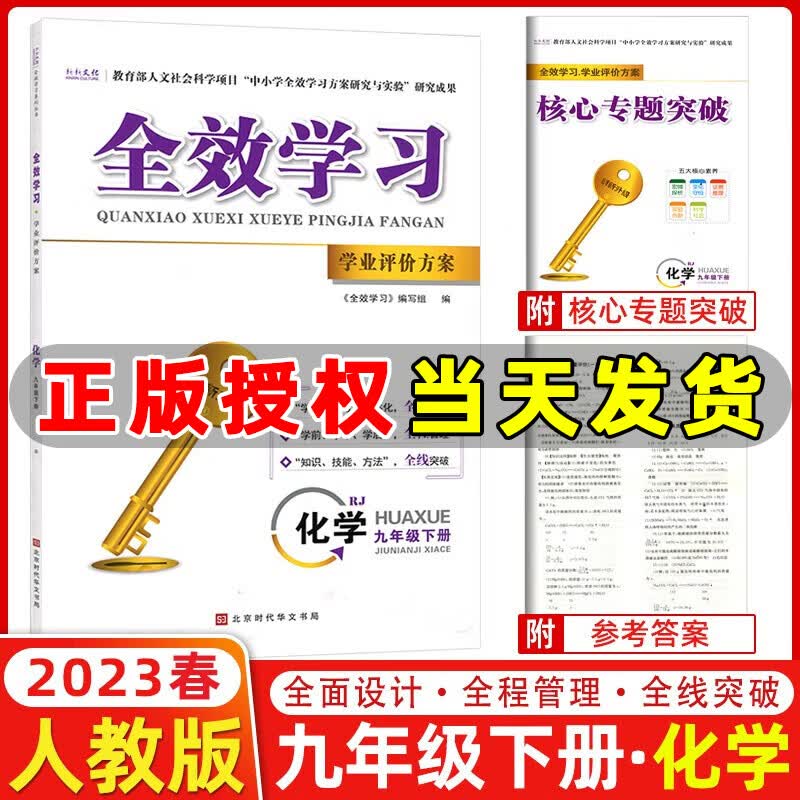 科目自选】23-2024新版全效学习九年级上册下册语文数学物理化学人教版学业评价方案9年级教材同步练习册学练考核心专题训练课堂导学 九年级下册【化学】人教版