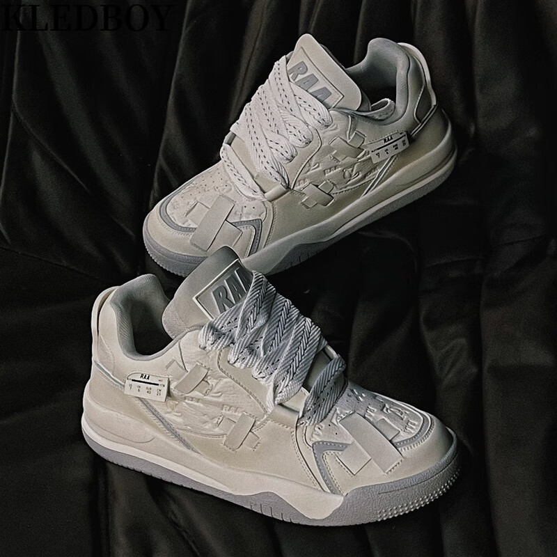 休息室2022秋冬ok帮原创小众穿搭男女低帮面包鞋 白色, 36女码230尺寸