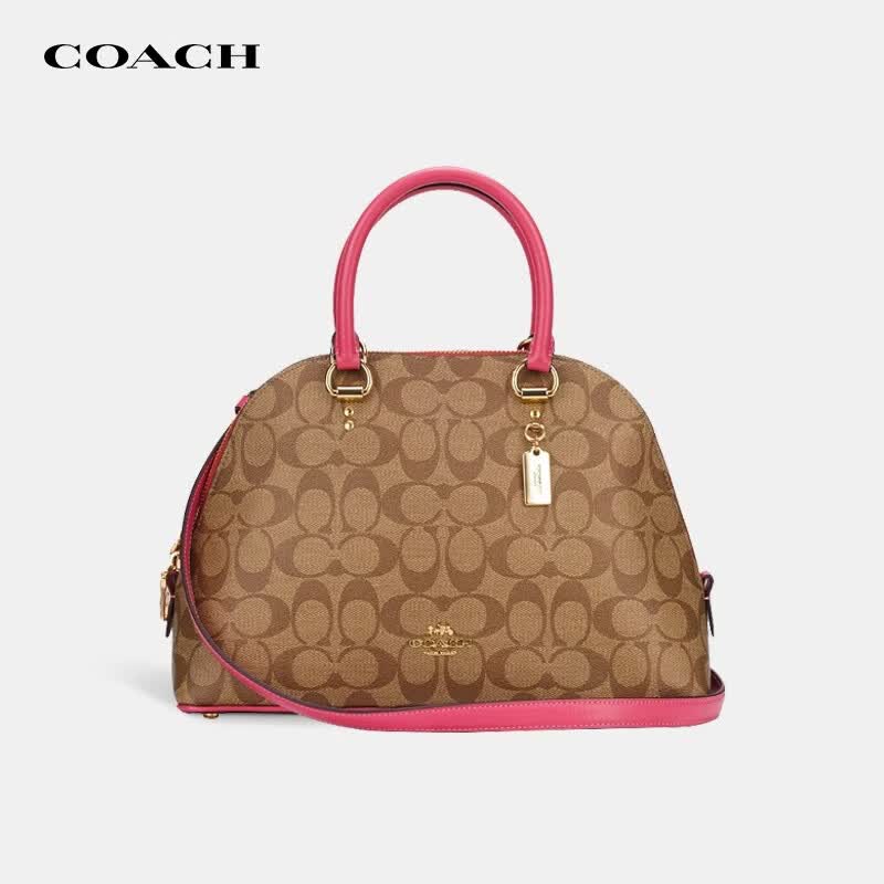 蔻驰 coach 奢侈品 女士大容量贝壳包手提单肩斜挎包拼色pvc 2558