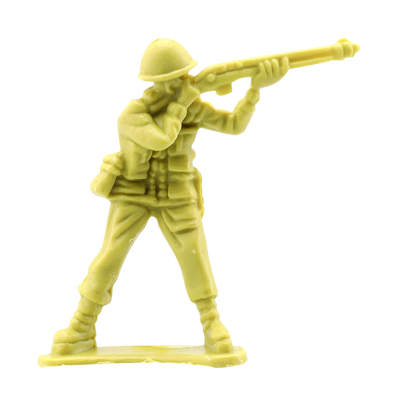 JEU小兵人玩具军事塑料打仗沙盘绿色坦克士兵战争军队场景儿童玩具 美俄大战套装