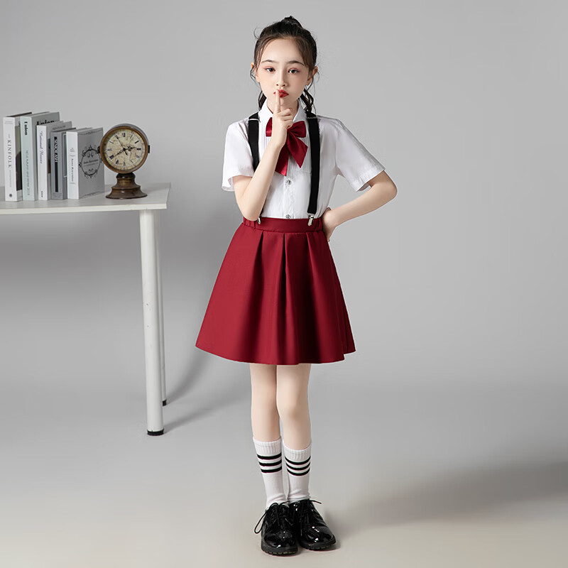 优朵米小学生演讲服装女生六一儿童合唱演出背带裤男女童大合唱团诗歌