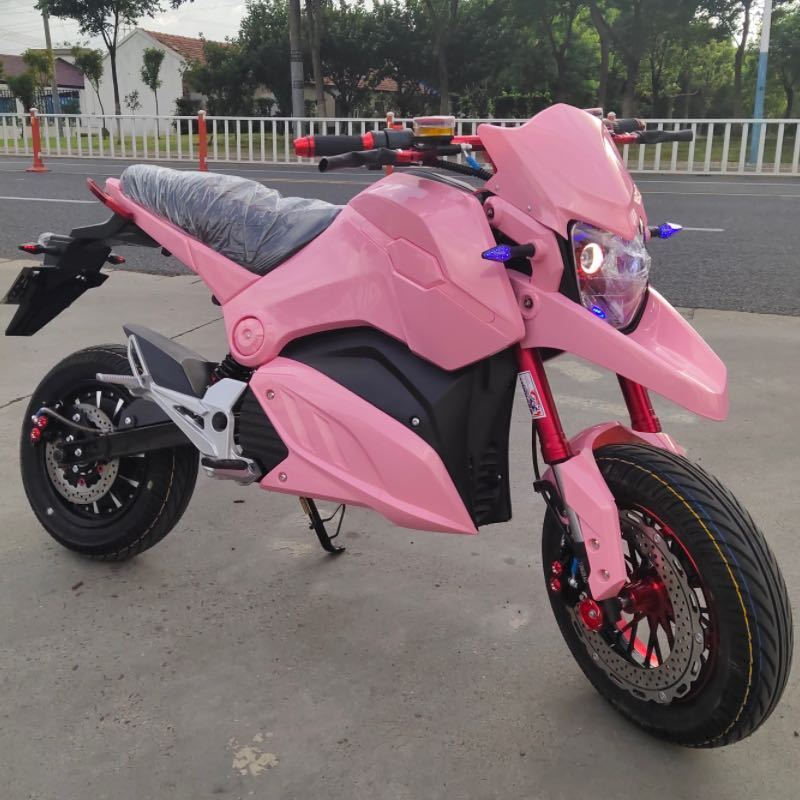 小猴子电摩m5电动摩托车z6成人高速电动车72v小街车跑车电瓶车 粉色