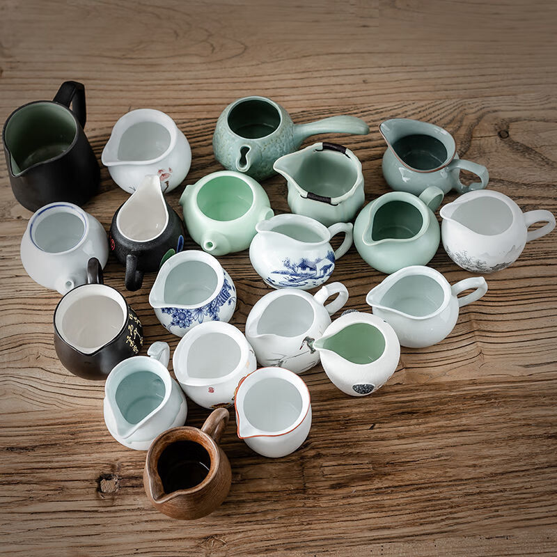 踏光洛蒂欧紫砂公道杯茶海分茶器功夫茶具茶道配件套装大号奶壶均茶 随机公道杯两个
