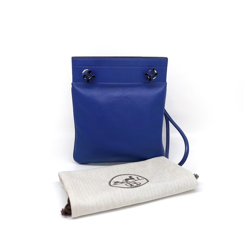 【二手95新】爱马仕 aline 电光蓝单肩斜挎包 d刻,尺寸:23*19 附件:尘