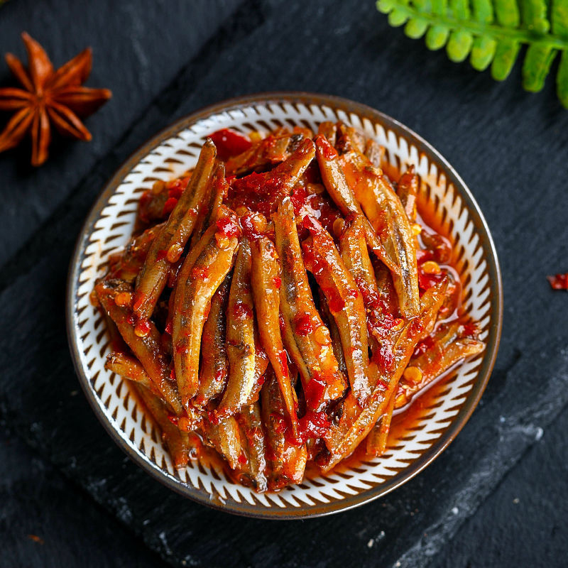 香辣鱼干下饭菜小鱼仔麻辣开罐即食下酒菜鱼罐头海鲜熟食网红小吃 8罐