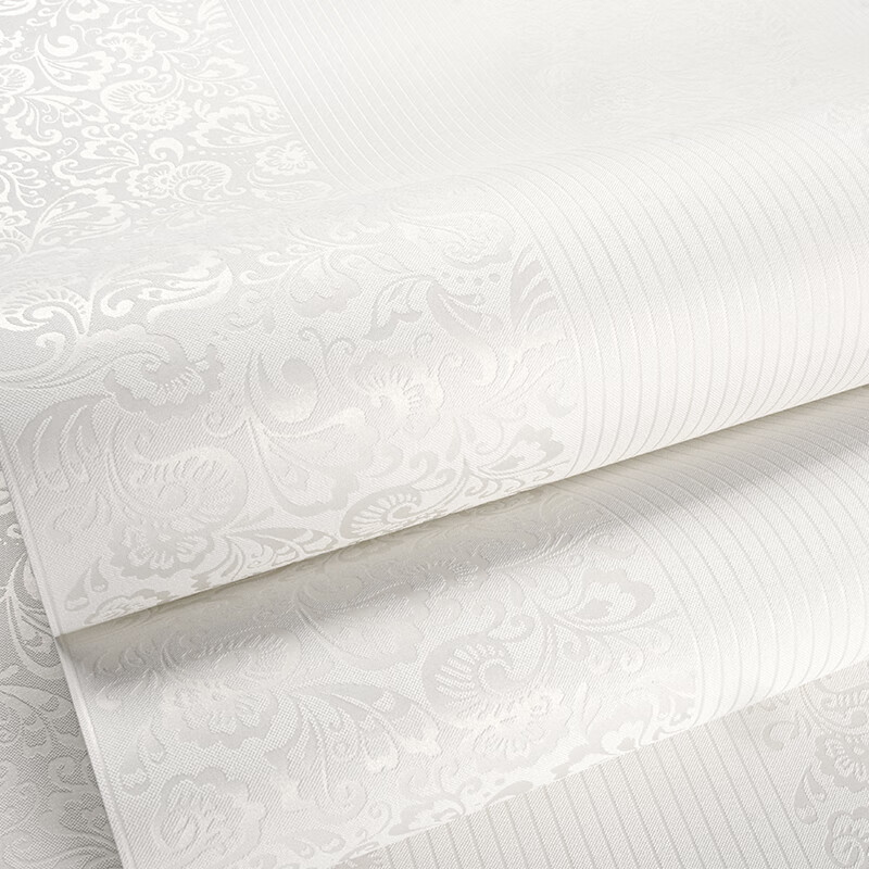 米白色 凹凸植绒工艺 无纺材质  仅墙纸