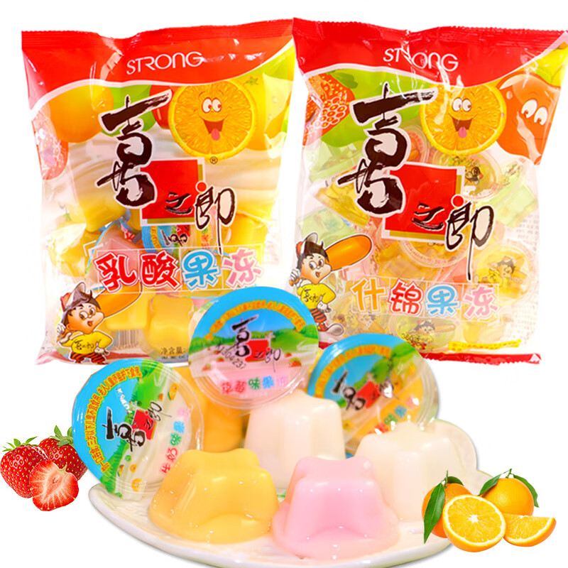 喜之郎 多味吸吸什锦果冻乳酸果冻360g*4袋整箱儿童零食品小吃批发