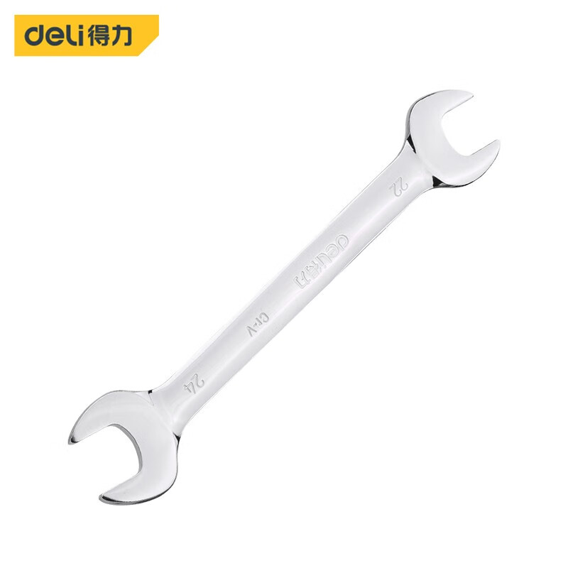 得力(deli) 镜面双开口扳手 双头呆扳手工具10x12mm dl33310 400756