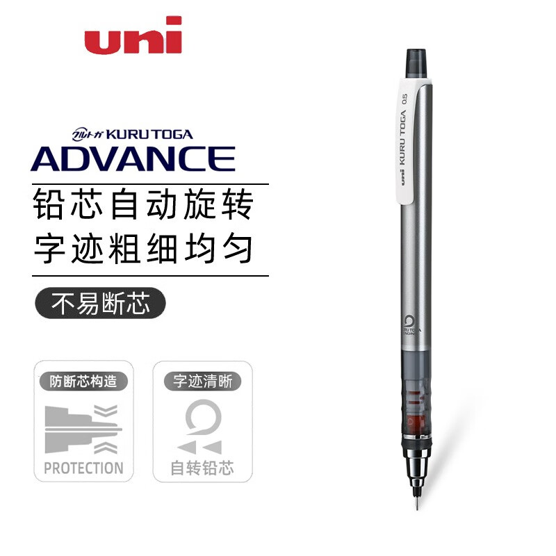 uni 日本uni三菱自动铅笔m5-450中小学活动铅笔铅芯自动旋转0.