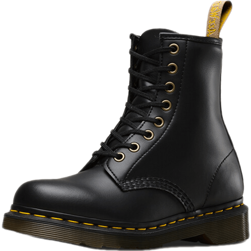 馬?。―R.MARTENS）Vegan 1460英倫男女夏季舒適人造皮革黑色女馬丁靴 黑色 37