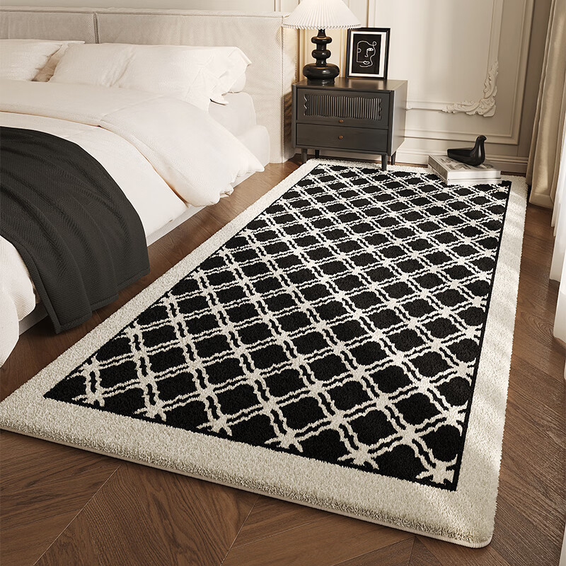 圣瓦伦丁法式床边地毯轻奢室内卧室毯房间床前地垫床下长条毛绒防滑脚垫 络语 40×120cm【亲肤环保/可机洗】