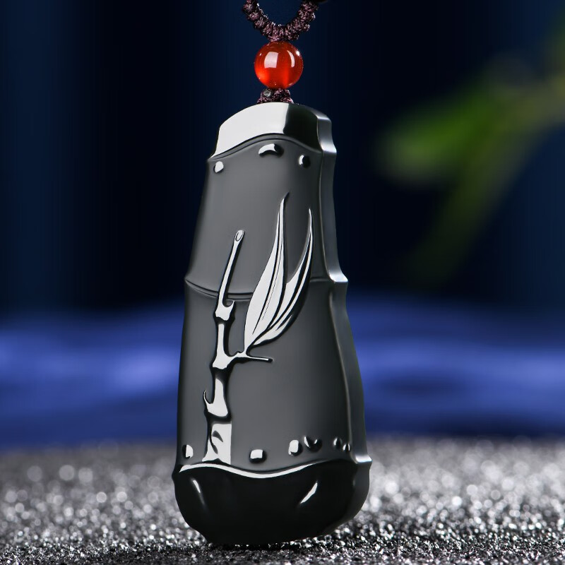 仙玉瑶  新疆和田玉竹玉吊坠 女士款竹报平安玉坠玉挂坠玉牌