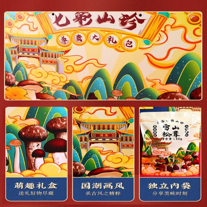 宏园云南特产野山菌菇大礼包干货礼盒春节山珍过年礼品煲汤食材
