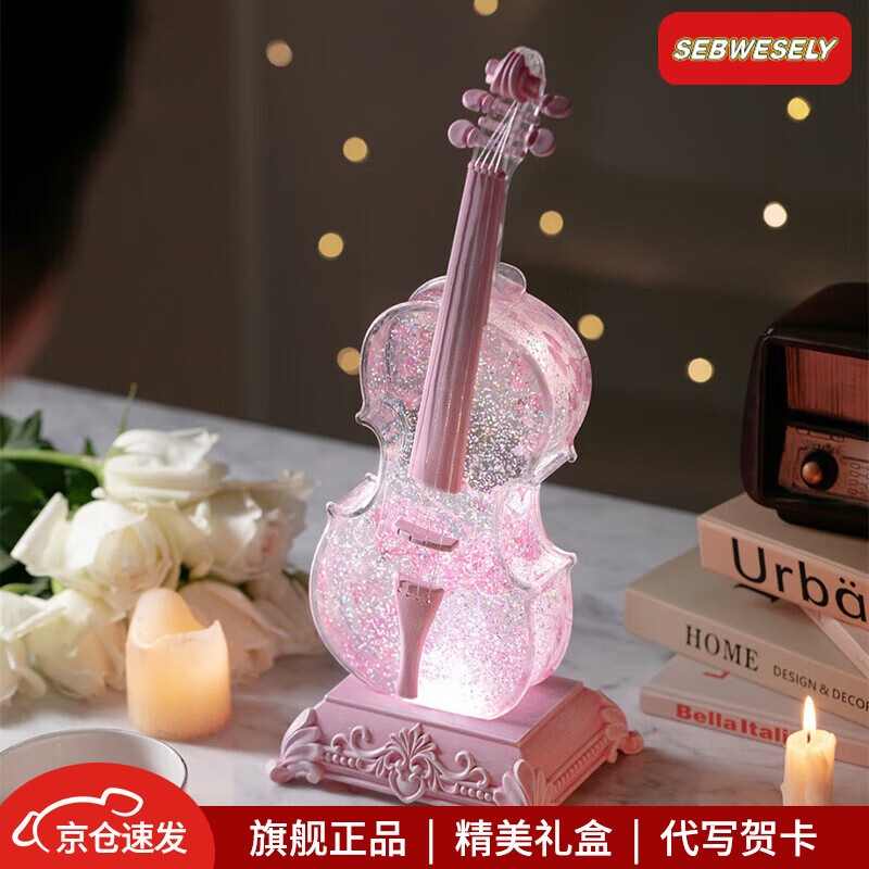 SEB WESELY玩具音樂盒送兒童節(jié)女孩生日禮物7-14高檔八音盒6-10歲生日禮物 小提琴水燈-火烈鳥【藍(lán)牙款】