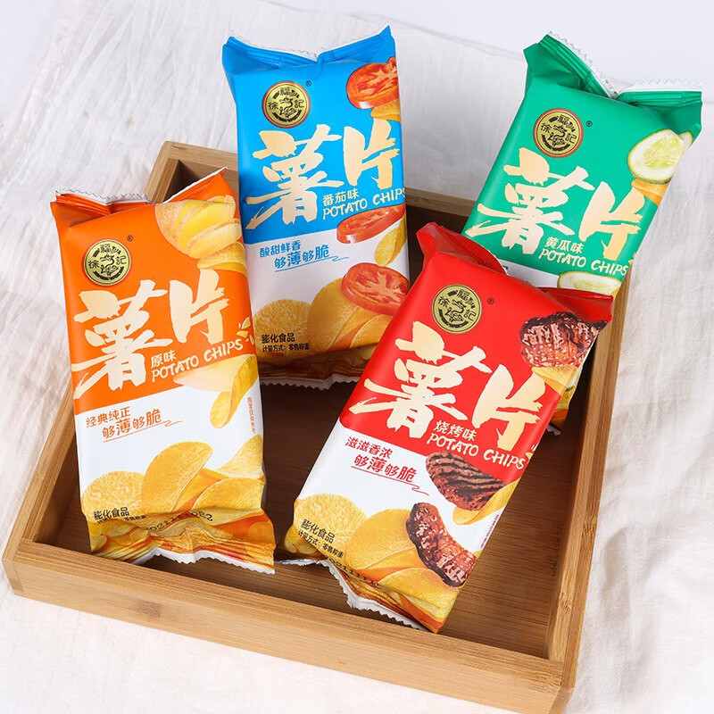 徐福记原味薯片黄瓜味番茄味薄脆饼休闲食品零食小吃膨化休闲食品小