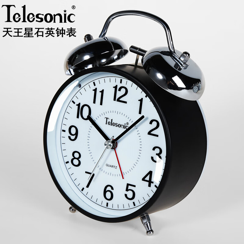大声变态星闹钟声音超大金属机械打铃复古桌面石英时钟学生客厅老人用