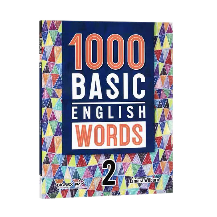 1000Basic English Words 1 2 3 4级  常见词英语1000词 英文原版小学英语单词大全教辅书 儿童英语解单词词典 1000词 第2册