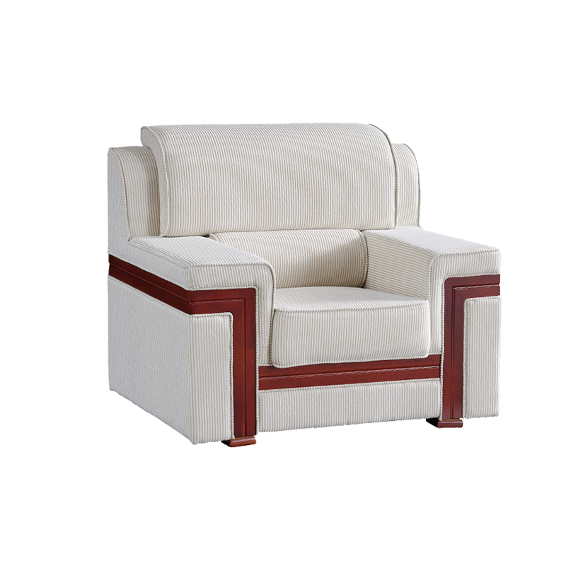顺富美(SHUNFUMEI)条纹布单人位沙发 商务办公沙发 接待洽谈沙发会客沙发