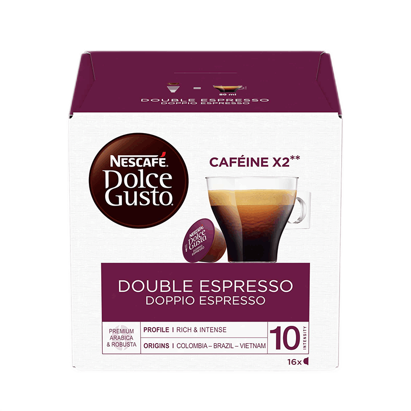 DOLCE GUSTO多趣酷思胶囊咖啡倍醇"双倍"意式浓缩黑咖啡研磨咖啡西班牙原装进口16颗装 1盒 16颗装