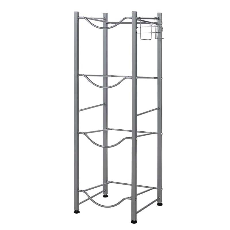 心家宜 四层水桶架 厨房置物架 储物架立式饮水机水桶收纳架家用客厅置物层架便携矿泉水支架 银灰色98439S