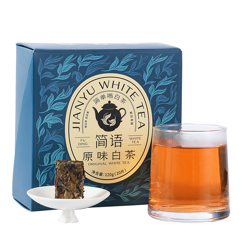 PINPINTEA 品品香 茶叶 福鼎白茶 2018年寿眉 简语紧压白茶片片茶120g