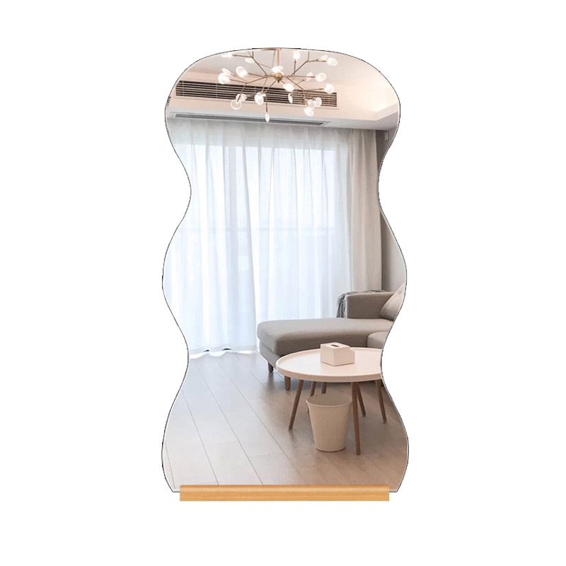 创硕 穿衣镜全身落地壁挂两用镜服装店试衣镜家用超清镜加厚简约风网红ins异形镜 镜子底托