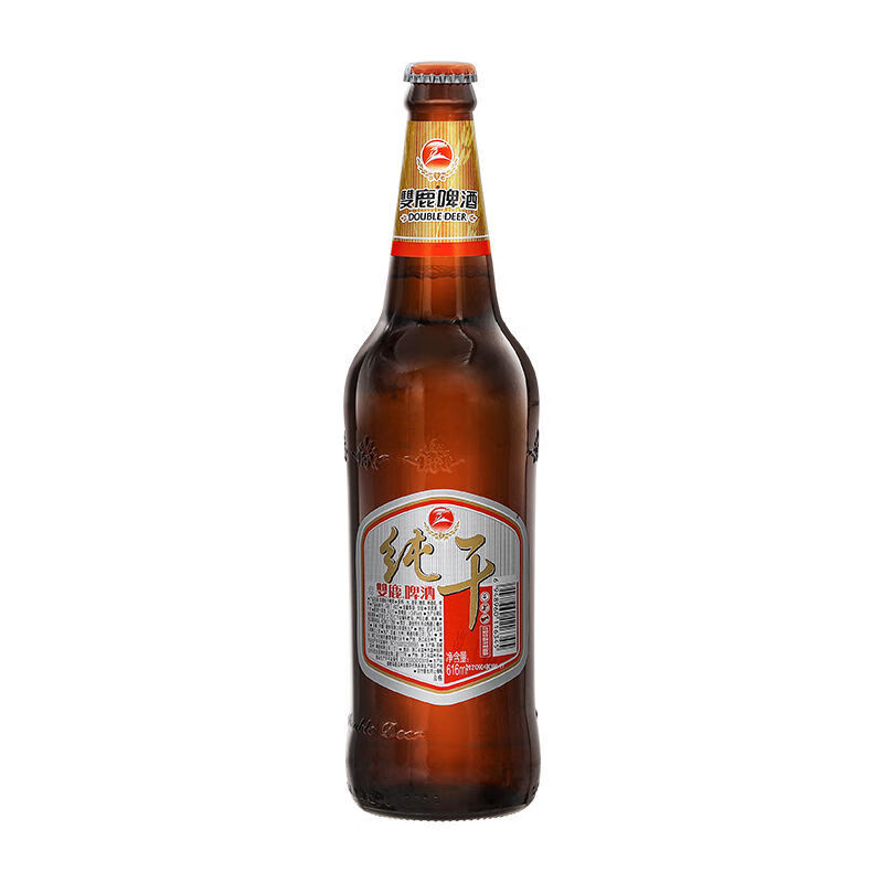 温州特产双鹿纯干啤酒麦芽黄啤大瓶神鹿616ml*12瓶整箱英博旗下 616ml