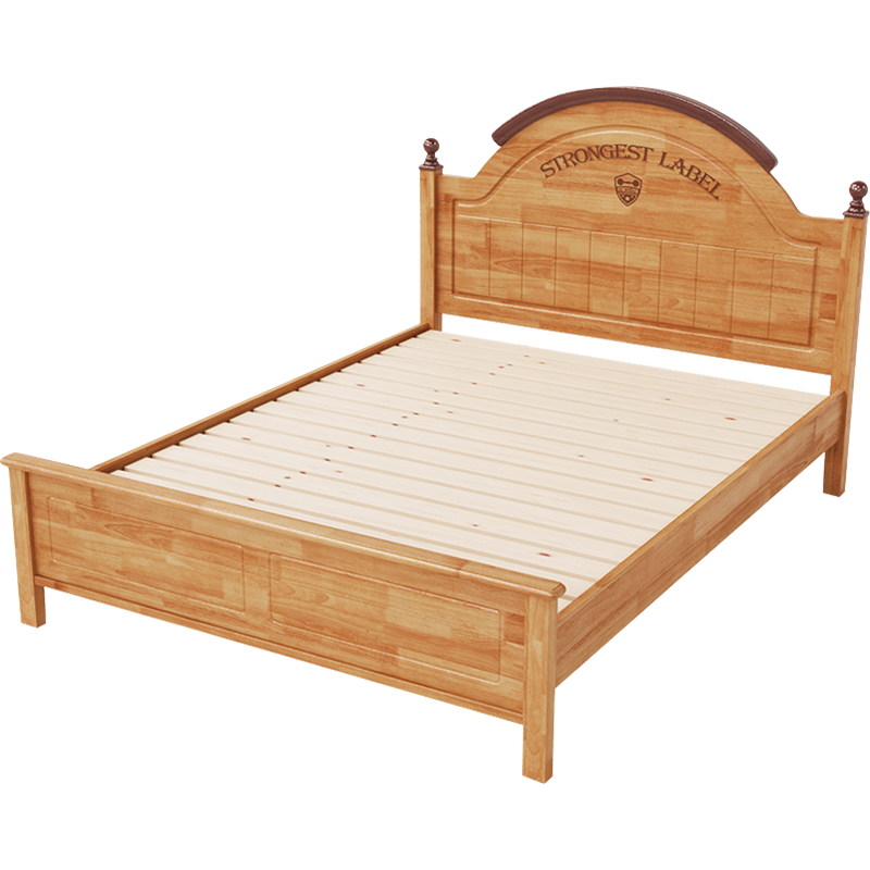 林氏木业美式乡村卧室实木男孩儿童床女孩1.2米单人床家具FA4A【原木色】普通床(不含床垫),1200mm*2000mm