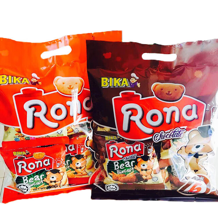 BIKA 150g*2包 独立6小袋装 马来西亚进口休闲零食 儿童小熊饼干 牛奶味*2袋
