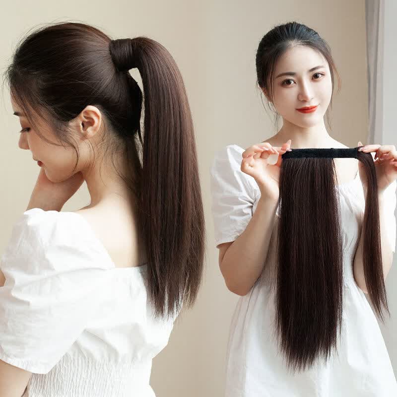 唐妮 假发高马尾假发女绑带式假发丝直发假发尾自然网红可扎假马尾 气质魔术贴高马尾自然黑属于什么档次？