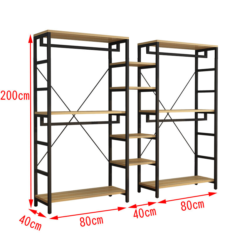 禧厢苑落地衣架 商场服装店展示架落地式男女装货架中岛衣服架子双层