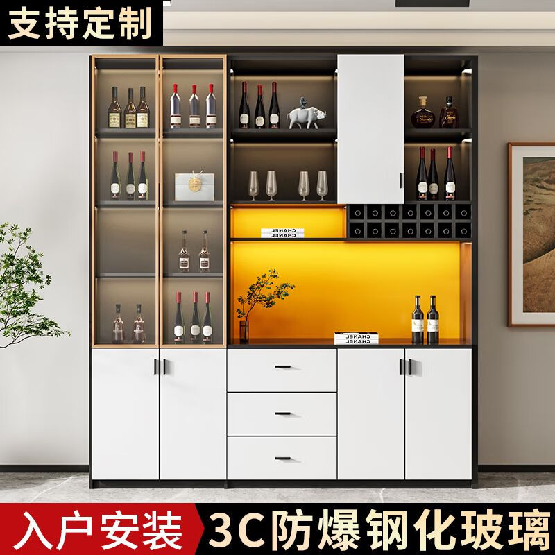 米聆2024新款新款酒柜餐边柜一体可定制家用客厅厨房柜子轻奢多功定制