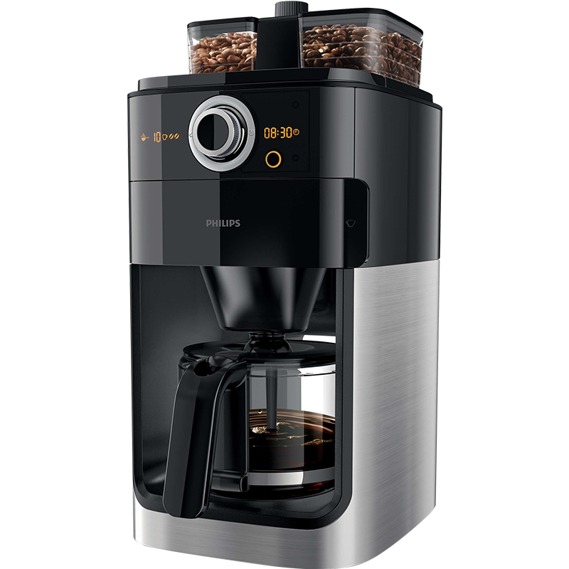 飞利浦（PHILIPS）咖啡机 家用全自动美式咖啡机 研磨一体小型机 全自动清洗 智能温控 3档研磨 可拆卸式 豆粉两用 美式经典咖啡机HD7761/00