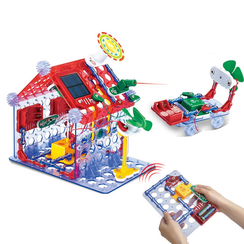 电学小子电子积木电路智力玩具男女孩6岁以上拼装积木STEAM编程创客玩具新年礼物 3D积木屋