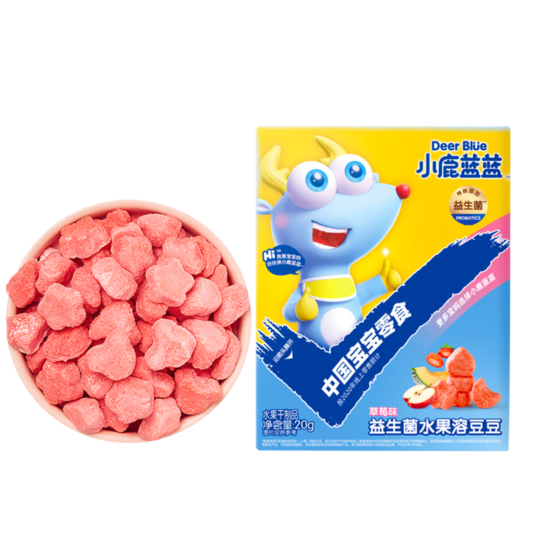 小鹿蓝蓝_水果溶豆豆 20g 草莓味 冻干宝宝零食溶豆儿童零食