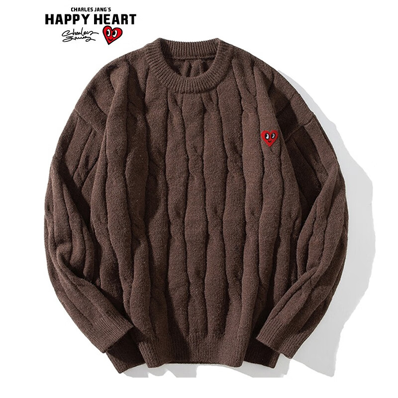 heart 查尔斯桃心 针织衫男女情侣款 小爱心logo圆领编织休闲针织毛衣
