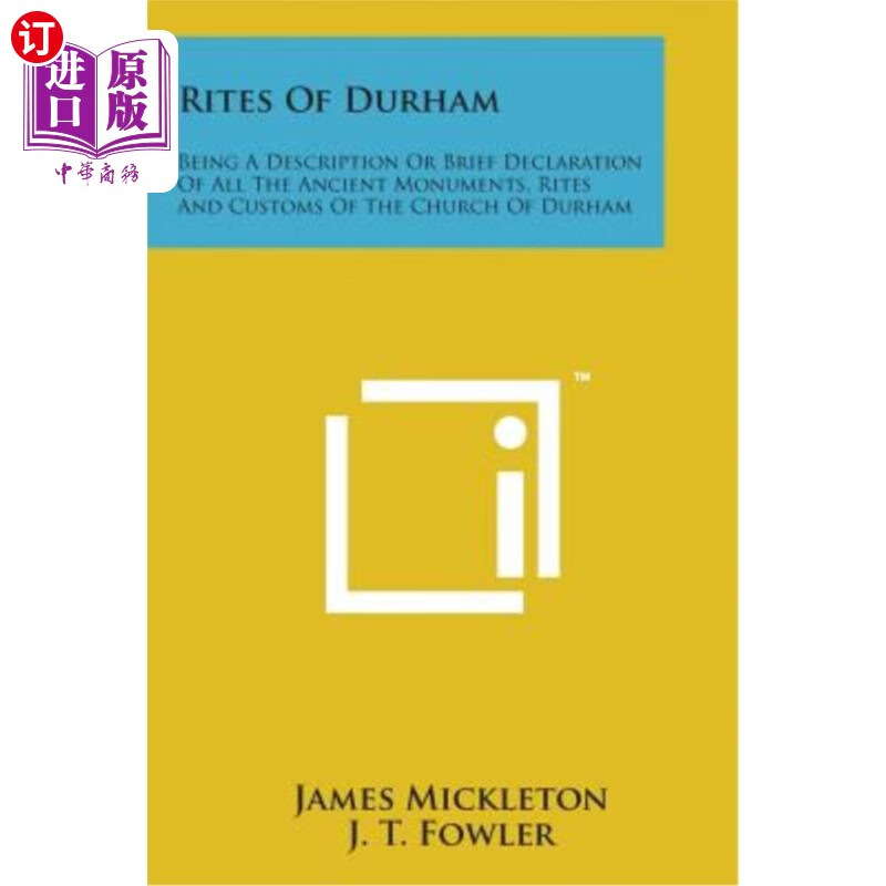 海外直订rites of durham: being a description or brief