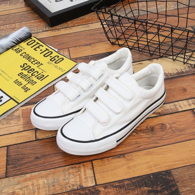 勒足无鞋带不系鞋带的男鞋帆布鞋休闲懒人布鞋没鞋带男鞋中学生黑白