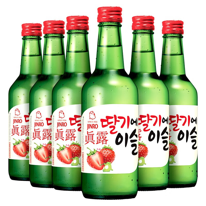 真露（JINRO）【7年老店】真露韩国烧酒 草莓味13度360mL 6瓶装