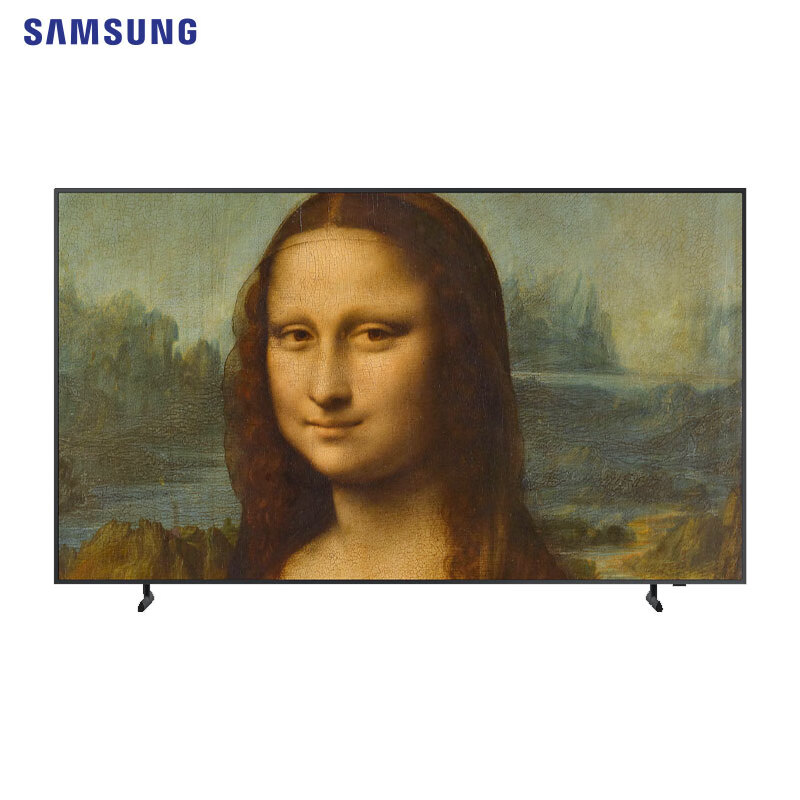 三星（SAMSUNG）85英寸 Frame画壁系列 超薄 QLED量子点 4K超高清 艺术电视QA85LS03CAJXXZ 柚木色边框套装