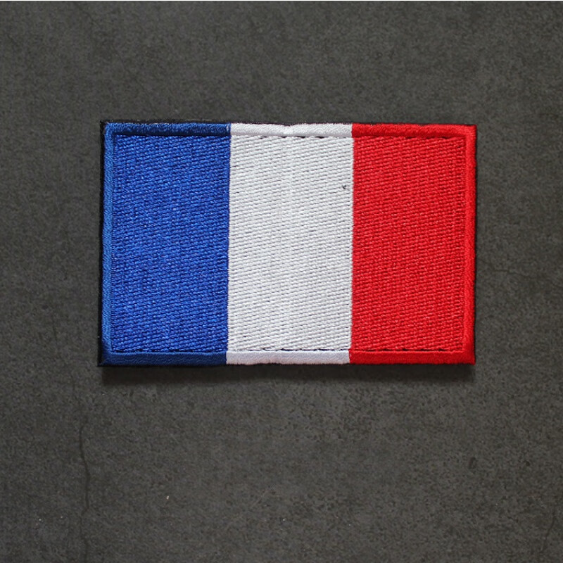 刺绣魔术贴徽章军迷识别章彩虹六号臂章france法军士气章 法国三色边