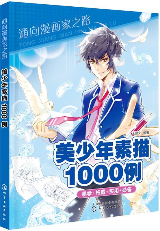 通向漫画家之路--美少年素描1000例 王昱文 编著【正版书】