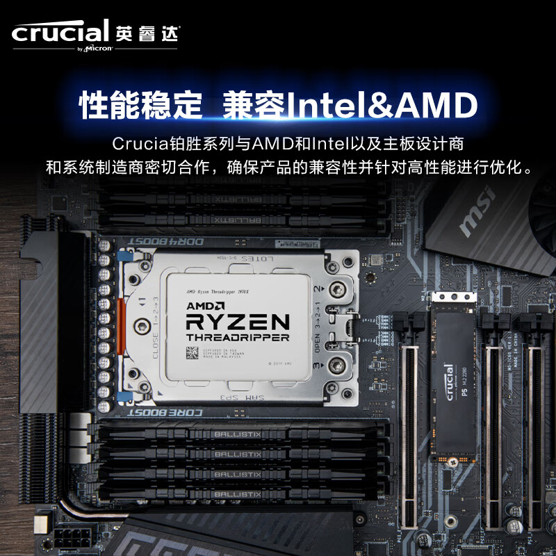 英睿达（Crucial）16GB（8G×2）套装DDR4 3600频率 台式机内存条 Ballistix铂胜系列游戏神条 美光原厂出品