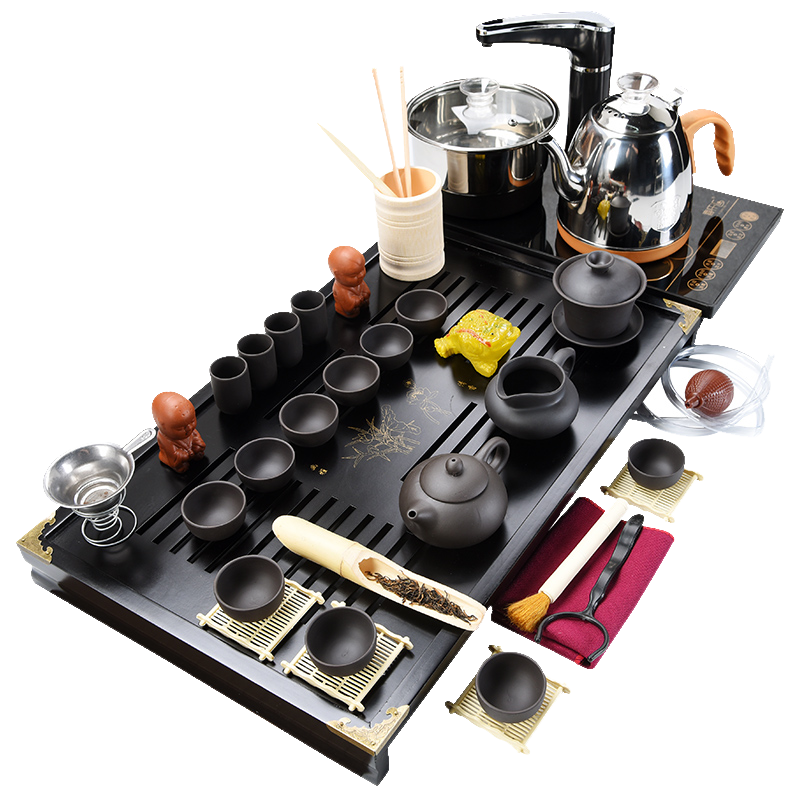 聚森茶具升级原矿黑紫砂包含上水自动四合一聚森整套功夫茶具套装价格趋势和销量榜单分析|京东整套茶具价格曲线软件