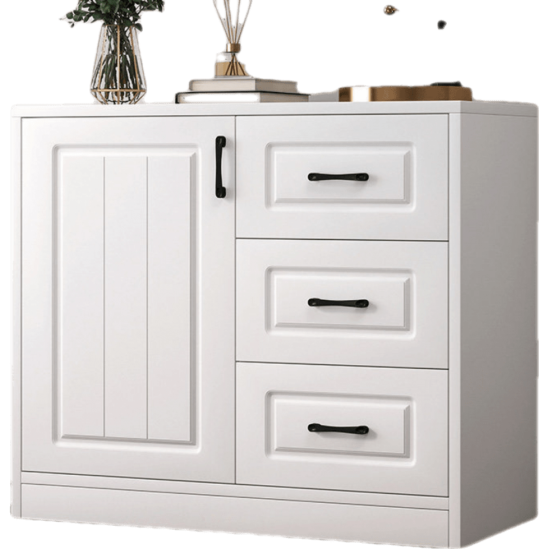 米昊 餐边柜现代简约储物柜家用客厅靠墙收纳柜简易置物柜茶水碗柜厨房柜子 【单门三抽 大容量储物】80*34*74cm