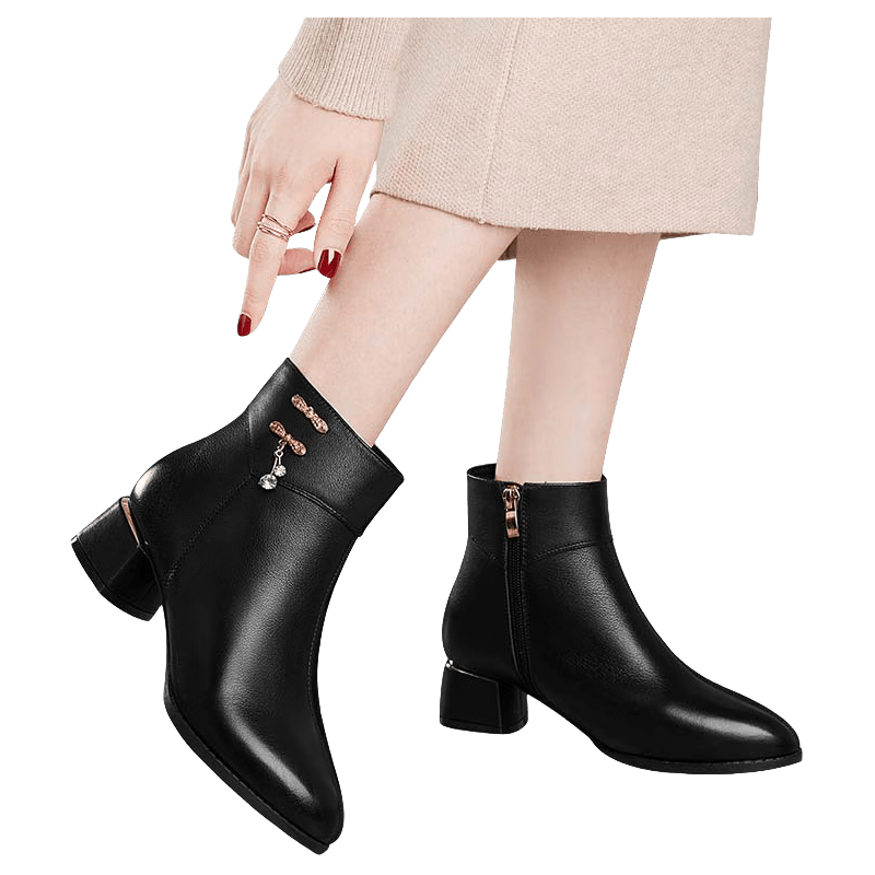 ���ڲ�����������ͷ��ţƤ��ѥŮ�ָ�ѥ��Ů�ﶬ�¿�߸�Ь�߰�СƤЬʱ������ѥ ��ɫ6cm ��ë��FN0204/0031B-4 41