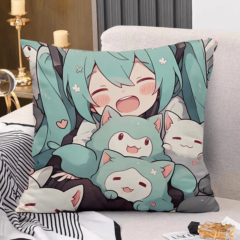 欧宝兰新款初音未来抱枕miku二次元动漫枕头卡通游戏周边靠枕学生日