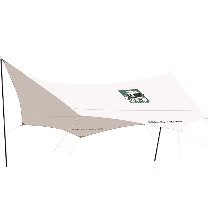 TAWA戶(hù)外蝶形天幕帳篷六角遮陽(yáng)棚便攜式野餐露營(yíng)防曬防雨沙灘黑膠 蝶形天幕[蛋殼色/涂銀]超20㎡ 0x0m